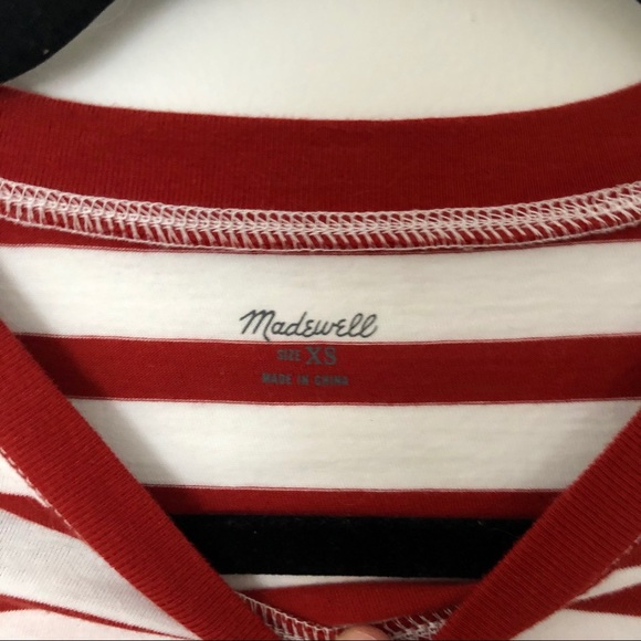 red + white striped madewell tee - Picture 3 of 3